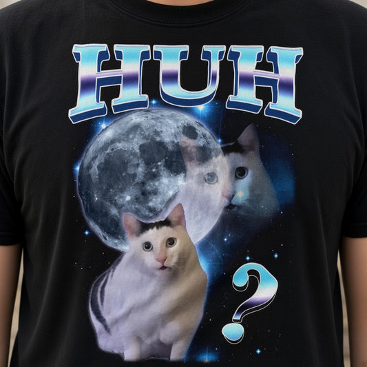 Funny Kitten HUH Meme T-Shirt Gift for Women and Men