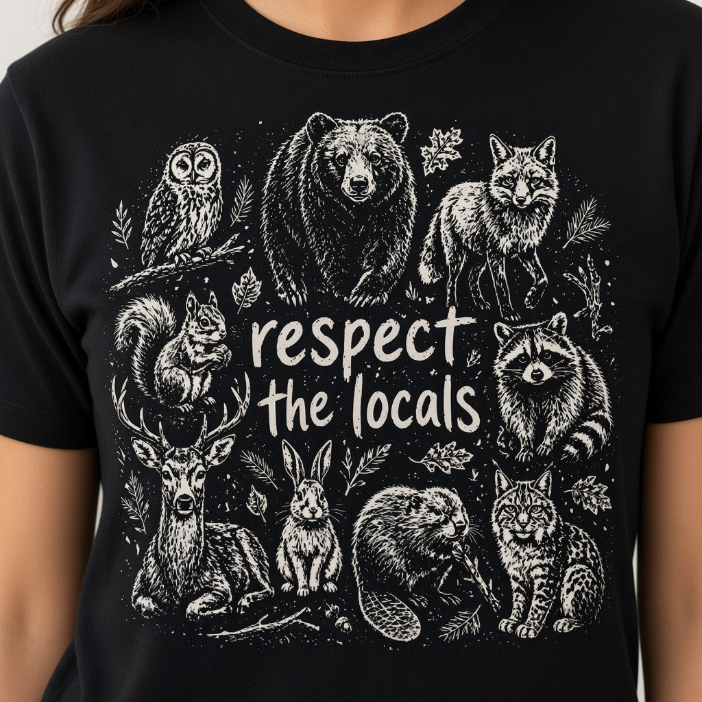 Respect the Locals Woodland Animals T-Shirt