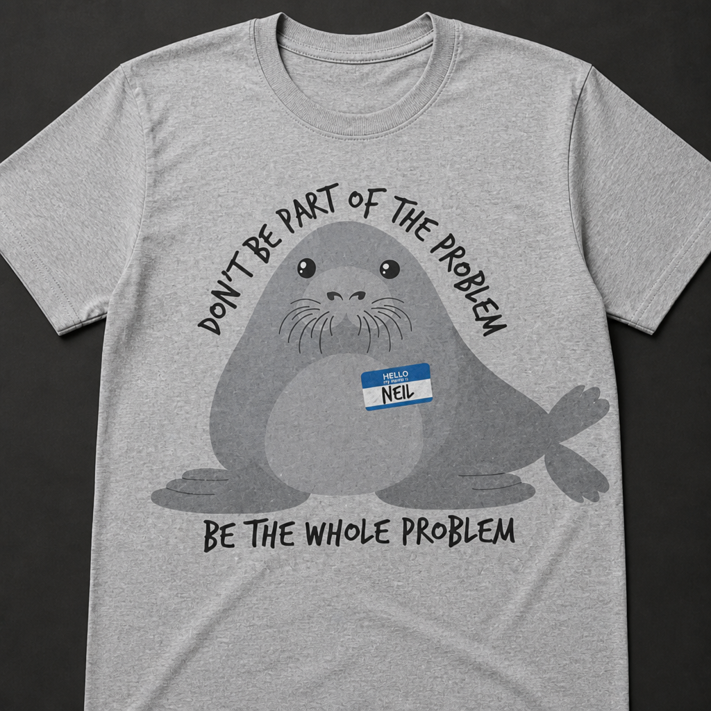 Neil Image Seal Funny T-Shirt Don't Be Part Of The Problem Be The Whole Problem T-Shirt