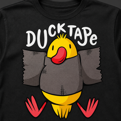 T-Shirt with a Funny Duck Tape Print