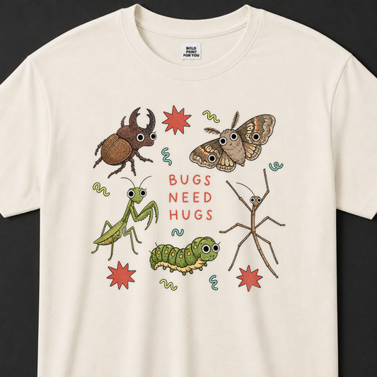 Cute T-Shirt With Insect Friends Bugs Need Hugs Funny T-Shirt