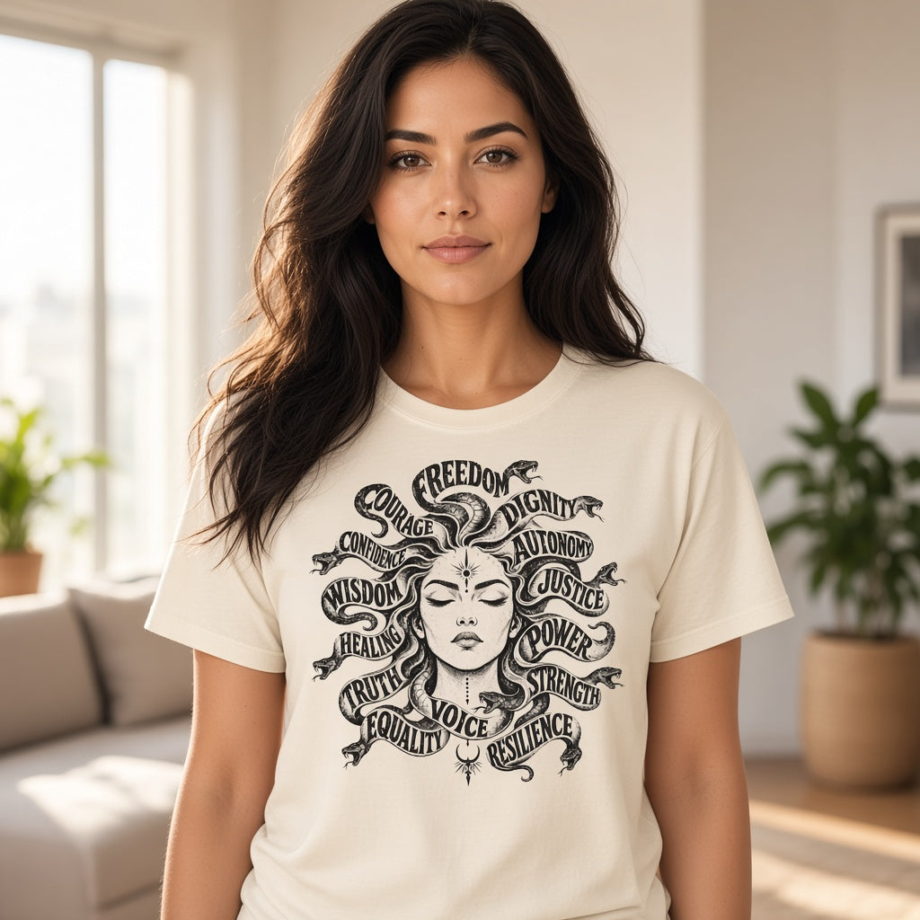 Mythical Medusa Graphic T-Shirt Gift for Feminists