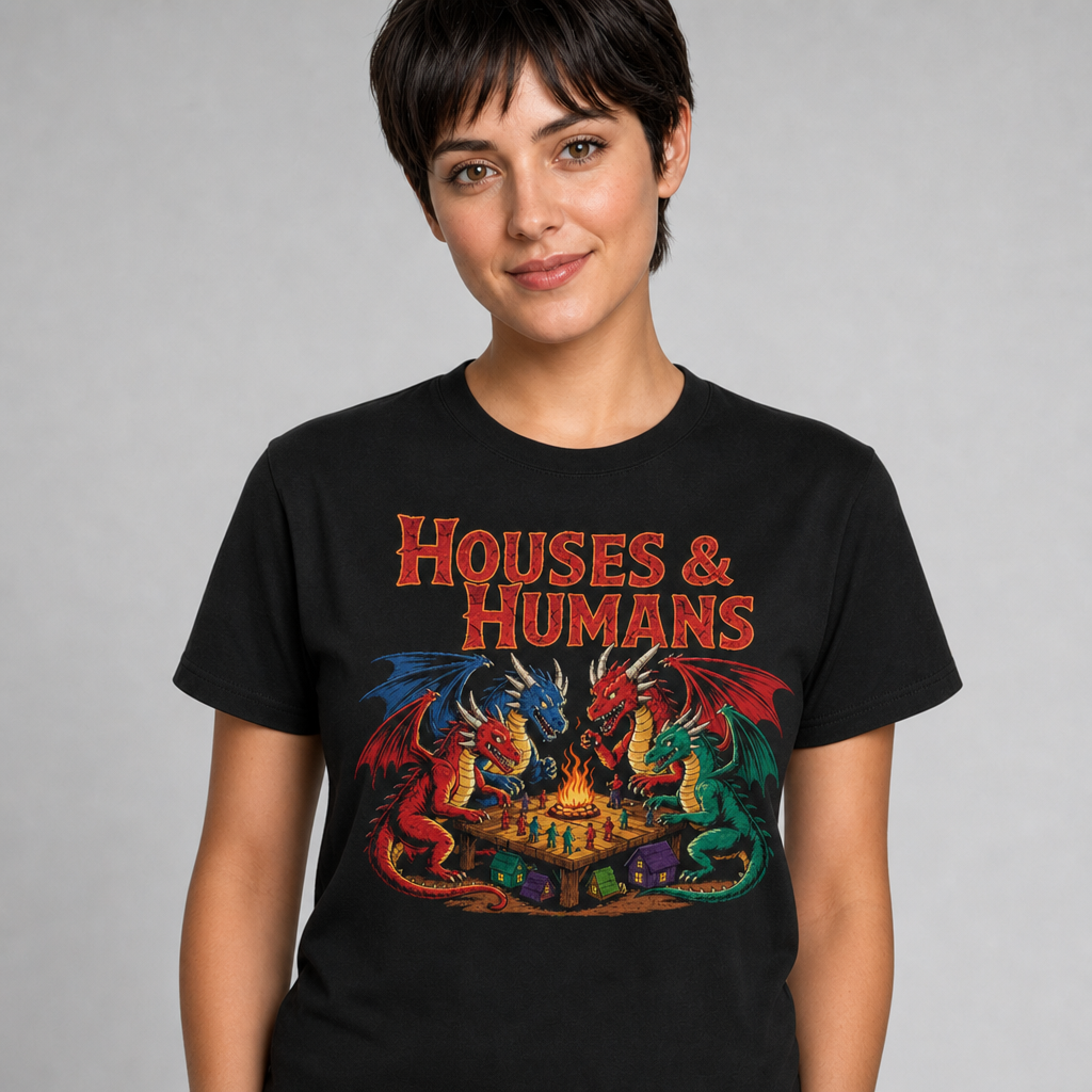 Houses and Humans D&D Gift T-Shirt Dungeons and Dragons