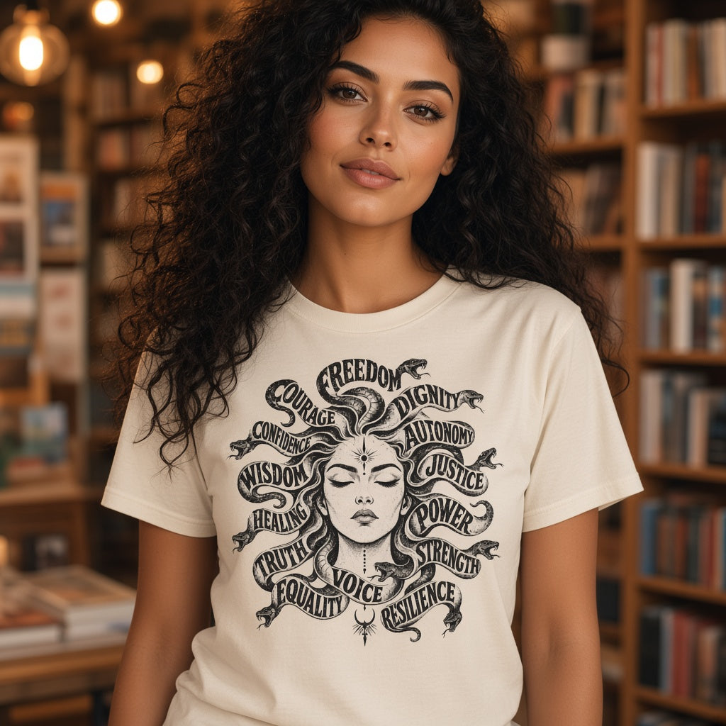 Mythical Medusa Graphic T-Shirt Gift for Feminists