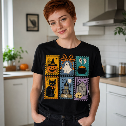 Cute Ghost Cat Halloween Cute Ghost Funny T-Shirt