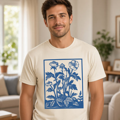 Vintage Blue Wildflower Graphic T-Shirt