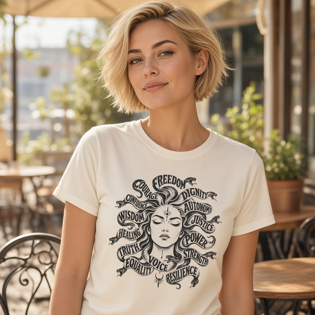 Mythical Medusa Graphic T-Shirt Gift for Feminists
