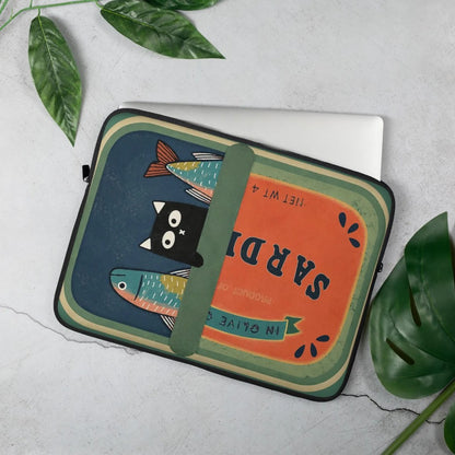 Laptop Sleeve with a Cat in a Sardine Can