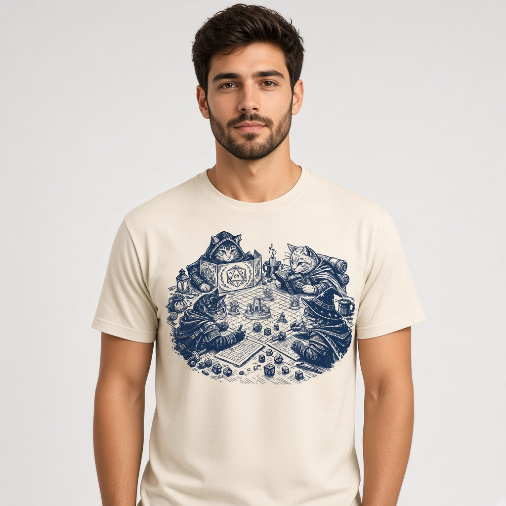 Cats Playing D&D Tabletop RPG T-Shirt