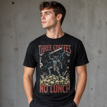 Three Coffees No Lunch T-Shirt
