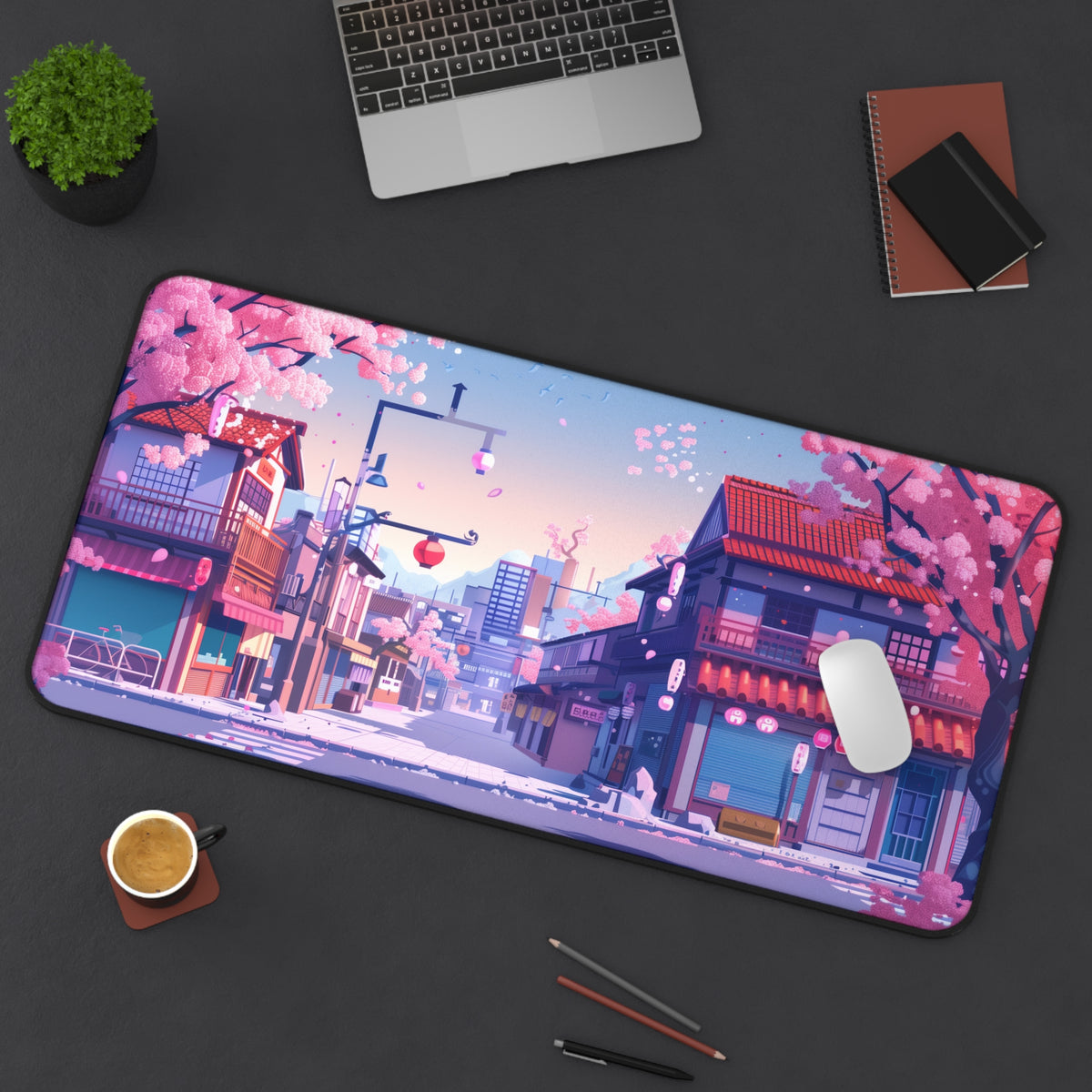 Asian city Anime Desk Mat