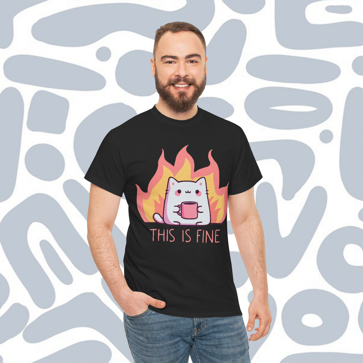 Cat, This Is Fine T-Shirt, Funny Unisex tee