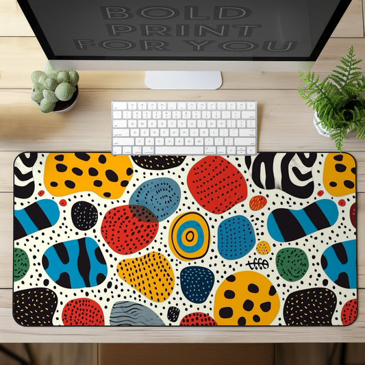 Abstract Spots and Dots Desk Mat