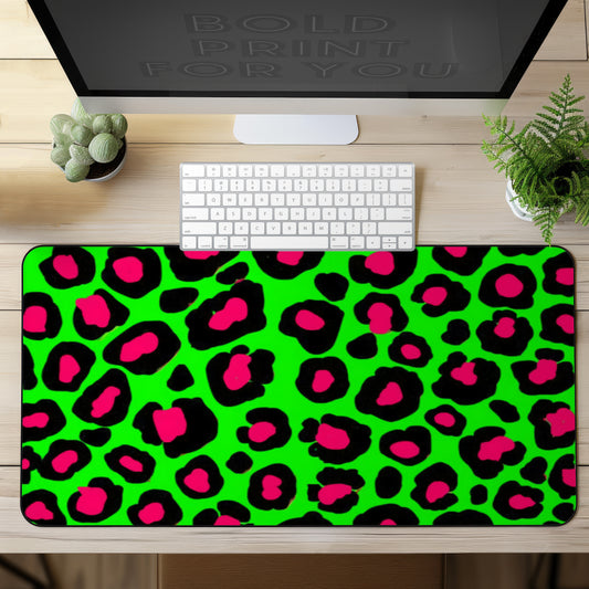 Light Green Leopard Gaming Desk Mat