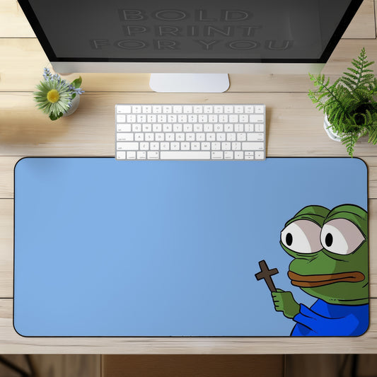 Pepe with cross Desk Mat