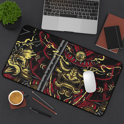Samurai Desk Mat, deskmat xl, Gaming keyboard matt, mousepad large, XXL extended deskpad mouse pad, large gaming mousepad - Bolt Print