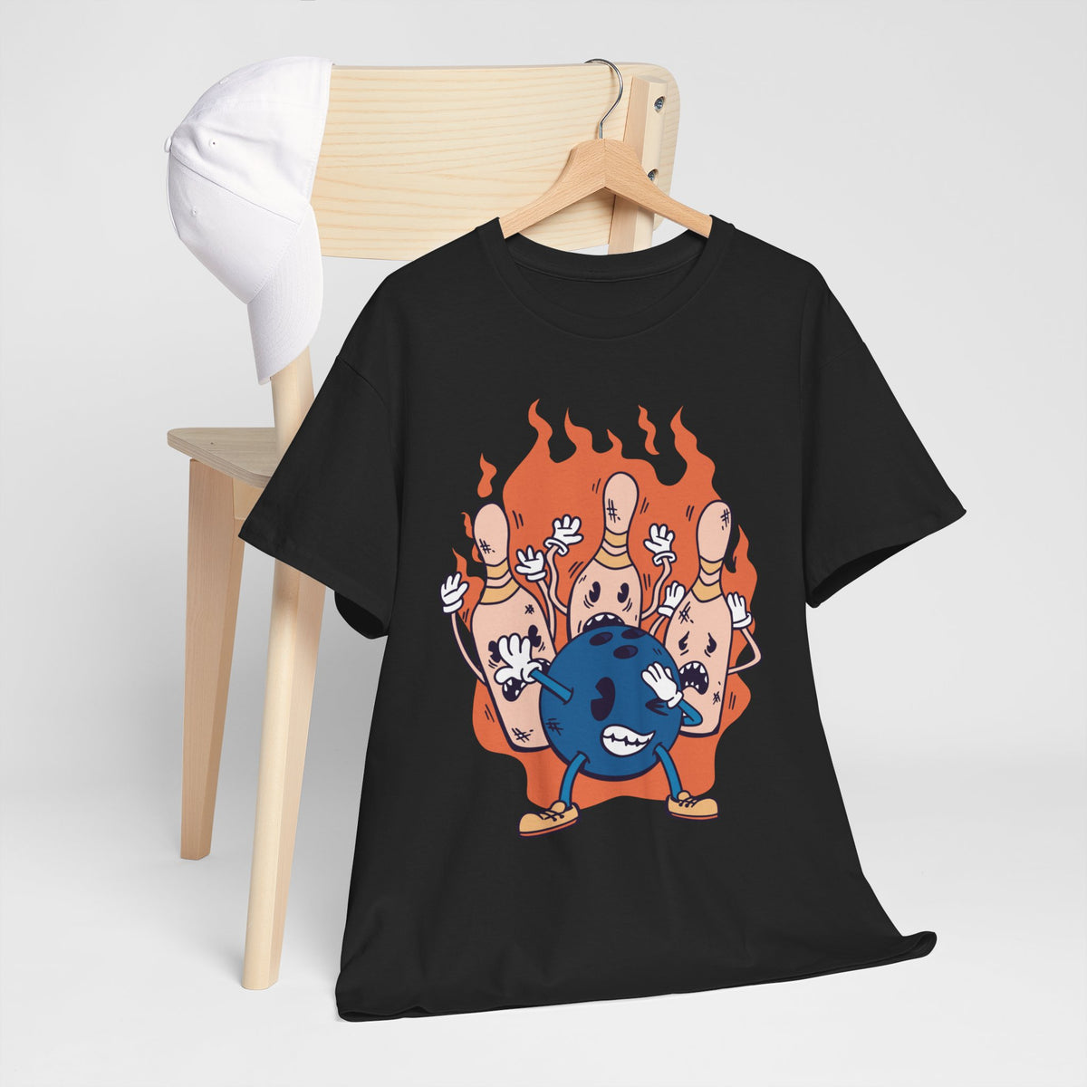 Bowling ball and pins dabbing T-shirt, funny graphic tshirts, unisex tshirt, printed T-shirt