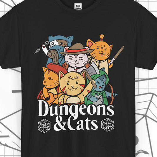 Dungeons and cats T-Shirt, Unisex tee