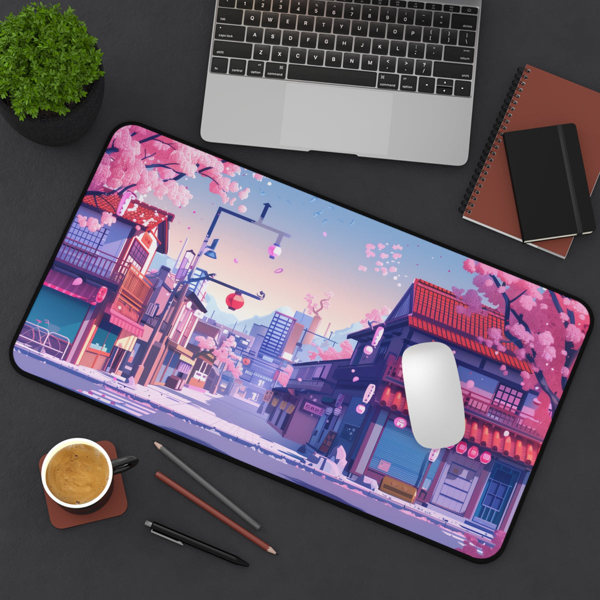 Asian city Anime Desk Mat