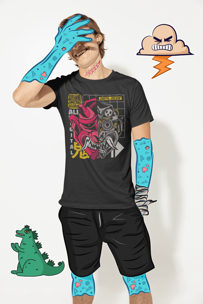Japanese demon cyborg T-shirt, funny t-shirt, graphic shirts, Anime unisex tshirt - Bolt Print