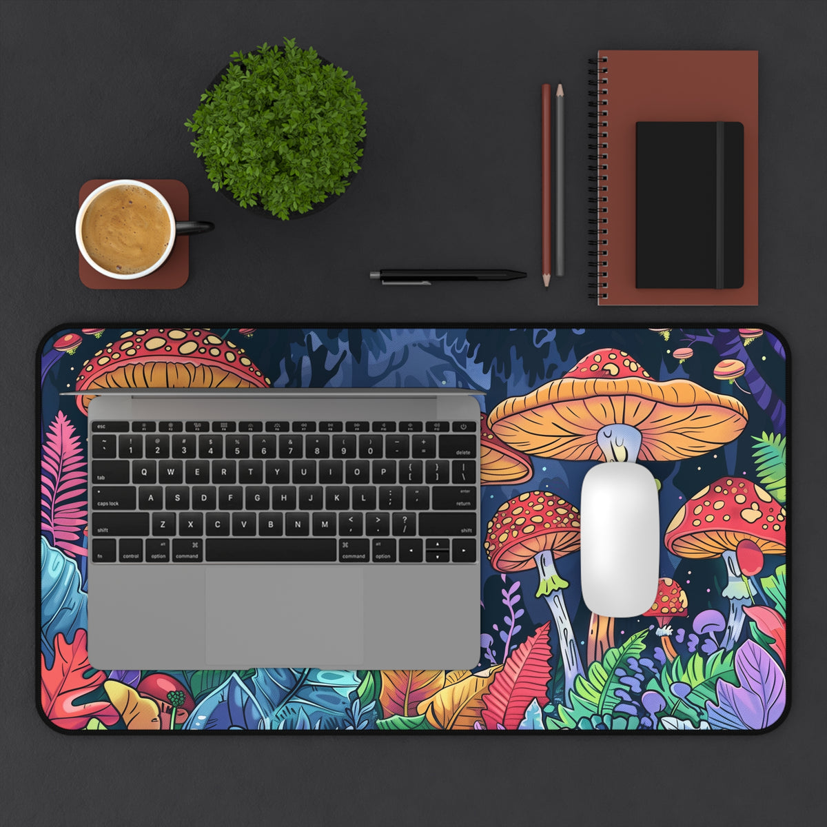 Forest mushrooms Desk Mat, gaming mouse mat, XXL deskpad mouse pad